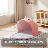 Cartoon Animal Face Baby Bed Bug Net Canopy Ruffled Edge Foldable Baby Bed Bug Net Pastel Mesh for Babies
