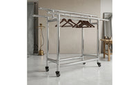 Space-Saving Clothes Drying Rack with Wheels Compact Rolling Drying Rack Rust-Resistant Heavy Duty for Indoor, Balcony