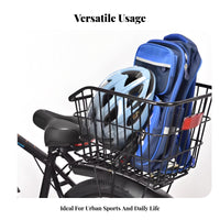 Large Capacity Cycle Rear Basket Long-Lasting Rear Bike Rack Basket Heavy Duty for Students, Grocery Shopping, Running Errands