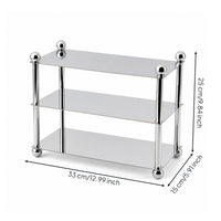Three-Tier Tray Stand Rectangular Rectangle Tray Compact for Buffets, Bakeries