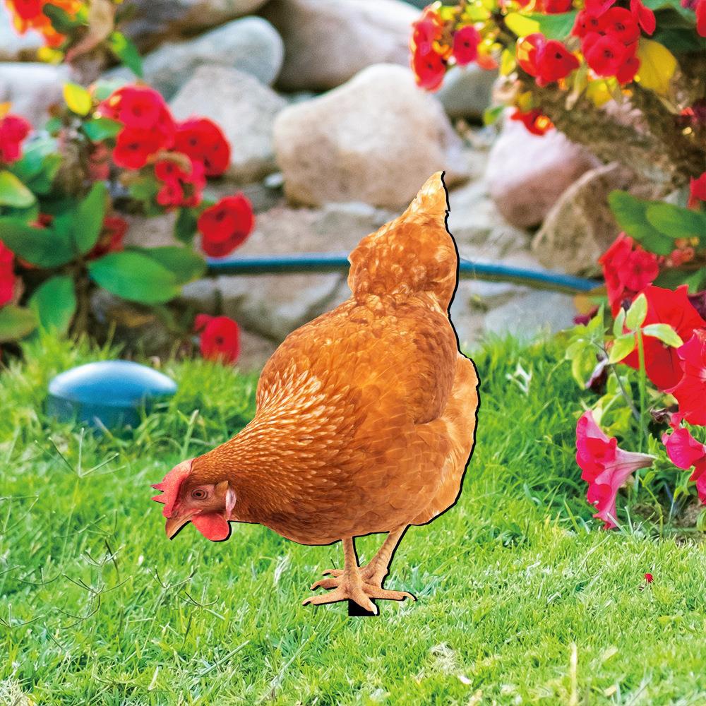 Acrylic Chicken Garden Yard Art Decorative Stake