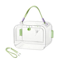 Transparent Hamster Carrier with Water Bottle Compact Portable Hamster Carrier Breathable Carry Case Sturdy for Vet Visits