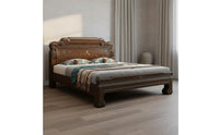 Classical Chinese Style Bed Mortise and Tenon Joinery Rosewood Foundation Bed Thickened Frame for Couples
