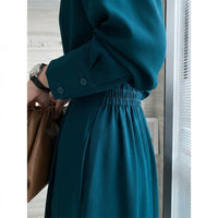 Maxi Dress for Plus Size Women with Cinched Waist Design, Flared Shirt for Casual Wear and Everyday Occasions, Flattering Fit