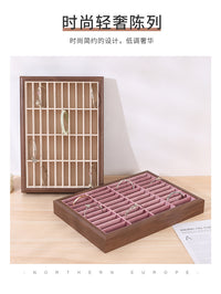 首饰盘手镯翡翠手环展示盘挑选盘珠宝收纳看货托盘展示实木首饰盘