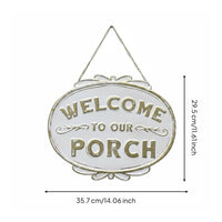 Metal Welcome Sign Decorative Welcome Plaque Easy to Hang Door Hanger for Garden