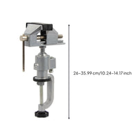 Aluminum Bench Clamp Vise with Drill Stand Adjustable Vise with Drill Holder Rotatable Tool Sturdy for Workbench