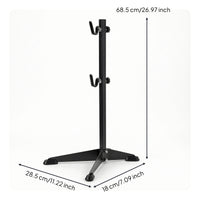 Folding Bike Stand with Adjustable Hooks Portable Vertical Bike Stand Powder-Coated Rustproof for Garage, Apartment, Indoor