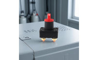 Black Housing Rotary Ignition Switch Red Knob Panel Mount Ignition Switch Metal Terminals Electrical Part Mounting Holes