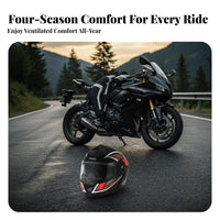 Anti-Fog Flip-up Full Face Helmet All-Season Flip up Full Face Helmet Safety Certified Safety Headwear Breathable for Men, Women