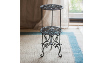 Two-Tier Plant Stand Freestanding Accent Table Space-Saving for Living Room