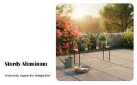 3-Tier Rolling Flower Rack Floor-Standing 3-Tier Rolling Plant Stand Sturdy Duty Large Capacity for Balcony, Outdoor
