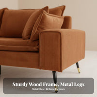 3-Seater Corduroy Sofa Removable and launderable Cover Ribbed textile Sofa Nordic Design Couch for Small Families, Living Room, Lounge Area, Home Office