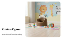 creatureShaped Mini Sofa Cartoon Design Upholstered Single-Seat Couch Sturdy Build Firm Density Foam Filling for Children