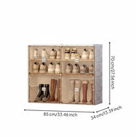 Installation-Effortless Foldable Shoe Rack with Clear Doors No Assembly Required Stackable Shoe Box Modular Design Collapsible Storage Rack Easy to Clean for Sneaker Collectors, Sneakerheads, Closet, Entryway, Dorm Room