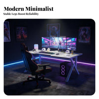 Home Office Computer Desk Spacious Desktop Large Work Surface Ergonomic Table Sturdy Steel Frame Suitable for Students Users Bedroom Workspace