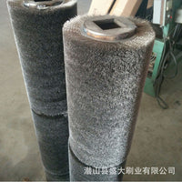 304不锈钢丝毛刷辊 工业抛光除尘去污锈打磨拉丝钢丝磨料丝滚刷