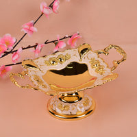 Luxury European Style Alloy Fruit Dish with Handles for Home and Hotel
