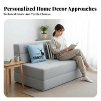 Armless Fold-expanding Sleeper Foldable Design Tri-Fold Floor Mattress two-in-oneUse cleanable Cover for Homeowners, Balcony