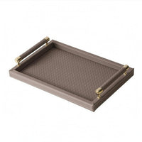 Rectangular Decorative Tray with Handles Raised Sides Tableware Easy to Clean