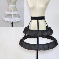 新荷叶边鱼骨lolit裙撑鸟笼雪纺衬裙半身裙日常软妹蓬蓬裙cosplay