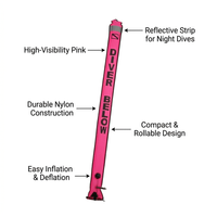 Surface Marker Buoy Scuba Diving, Marker Buoy High Visibility, Diving Surface Ma #variant:Pink