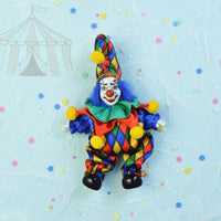 Ceramic Clown Statue Collectible Porcelain Clown Figurine Colorful