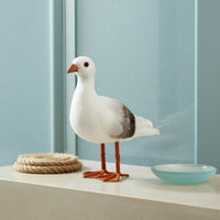 Artificial Seagull Artisanal Feathered Bird Model for Garden, Photography Prop