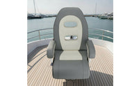 Marine Steering Station Seat Ergonomic Driver Seat with Armrests Heavy-Duty Pilot's Chair for Vessel Owners, Boaters
