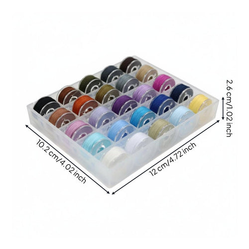 25 Pieces Sewing Device Bobbin Case Set Universal Fit Bobbins with Thread for Crafters