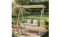 Comfortable Swing Bench with Cushion Freestanding Swing Bench Woven Loveseat Cushion Set Metal for Balcony