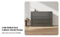 Effortless Sliding Drawers 5-Drawer Dresser Large Capacity Multi-Drawer Chest Thickened Steel Plate Modern Storage Chest Rustproof for Homeowners, Families, Students, Living Room, Home Office, Hallway, Closet