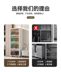 塑料厨房置物架落地玩具柜家用多功能翻盖收纳柜客厅零食收纳架子