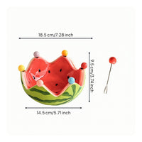 Watermelon Bowl with Fork Compact Watermelon Fruit Bowl Artistic for Kitchen