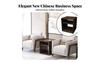 Upholstered Armchair with Wooden Frame New Chinese design Seating Furniture Wide Armrests Ergonomic Design for homeowners, Study