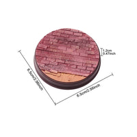 Slim Resin Base with Brick Texture Realistic Miniature Display Base Small Holder Sturdy for Hobbyists, Desk