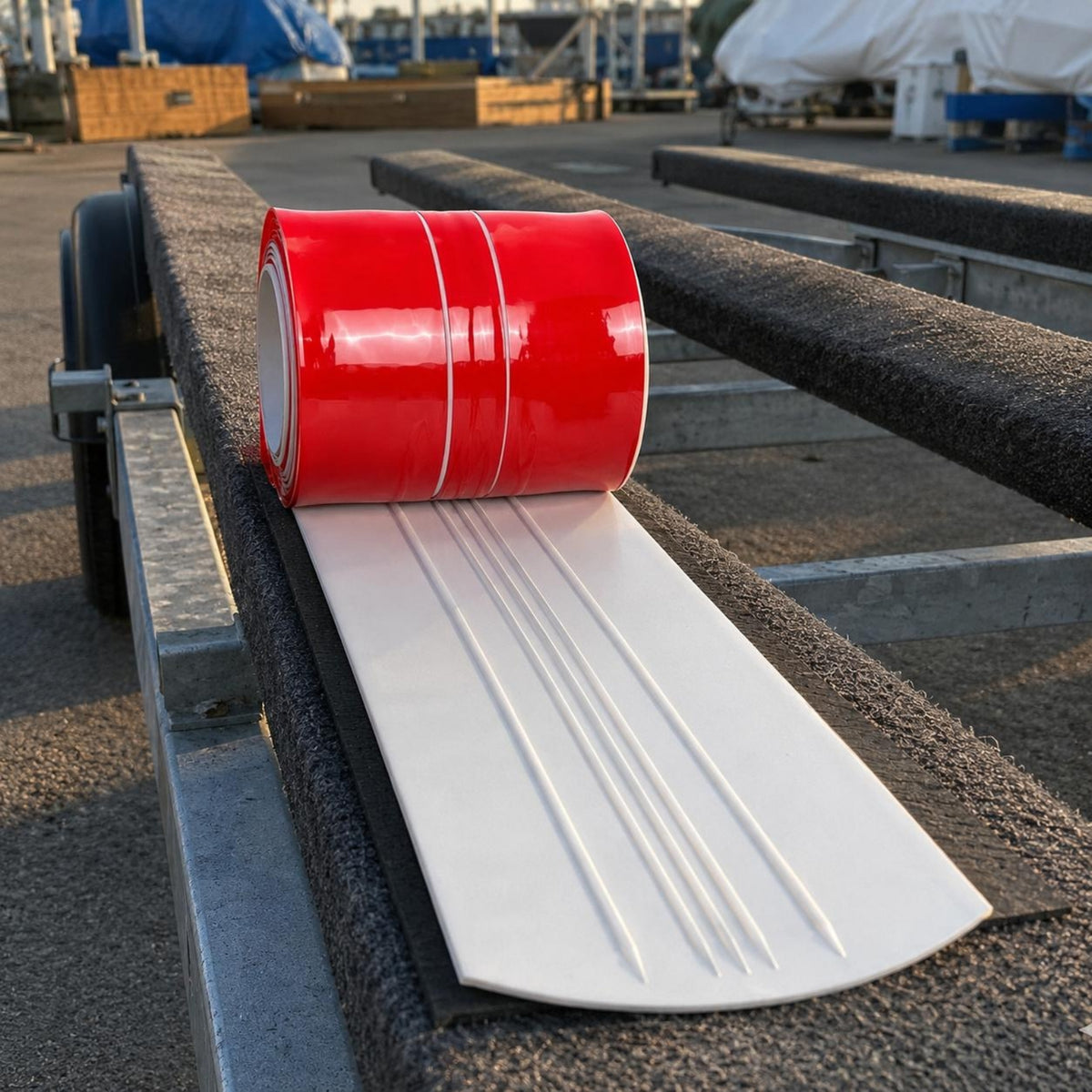 Glossy Red Boat Keel Protection Strip Flexible Hull Protection Strip Defensive Boat Keel Protector Wear-Resistant
