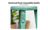 Round Top Rustic Stool French Country Design Round Pedestal Holder Distressed Finish Vintage Look for Patio, Living Room