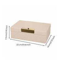 Faux Leather Jewelry Box Multi-Purpose Decorative Lidded Box for Dressing Table