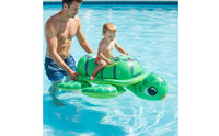 Heavy-Duty Handles Green Turtle Pool Lounger Sturdy PVC Material Inflatable Turtle Inflatable Lounger Large Size for Adults