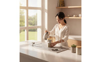 Built-in Draining Tray with Water Outlet Rectangular Stainless Steel Beverage Tray with Drainage for Countertop