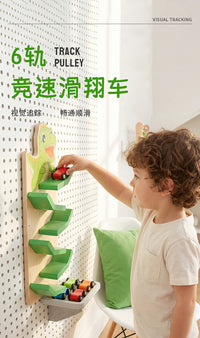 早教儿童趣味小熊滑翔车翻滚车幼儿益智惯性溜溜车木制滑滑车玩具