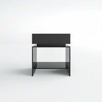 2-Drawer Bedside Chest Minimalist Design 2-Drawer Transparent Table Modern & Design Easy Assembly for Bedroom, Living Room