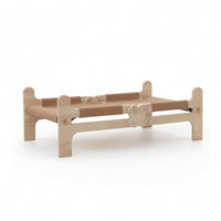 Wooden Pet Bed with Textile Breathable Elevated Pet Cot Scratch-Resistant