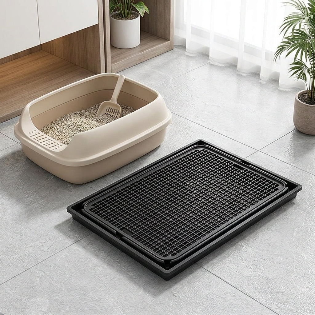 Cat Litter Mat, Double Layer Litter Trapper Mat with Anti-Slip Stickers, Filtration for Indoor Cat, 42*28.5*2cm Kitten Supplies