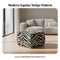 Light Luxury Design Cylindrical equine-stripePrint Stool Multi-Functional Padded Footrest goldenen finish Base Ottoman Sturdy Construction for residents, Interior Designers, onice Workers, Living Room, Entryway, Bedroom, Under Desk