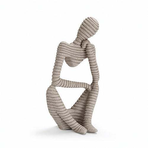 Abstract Human Statue Stone-Like Abstract Sculpture Minimalist for Console Table