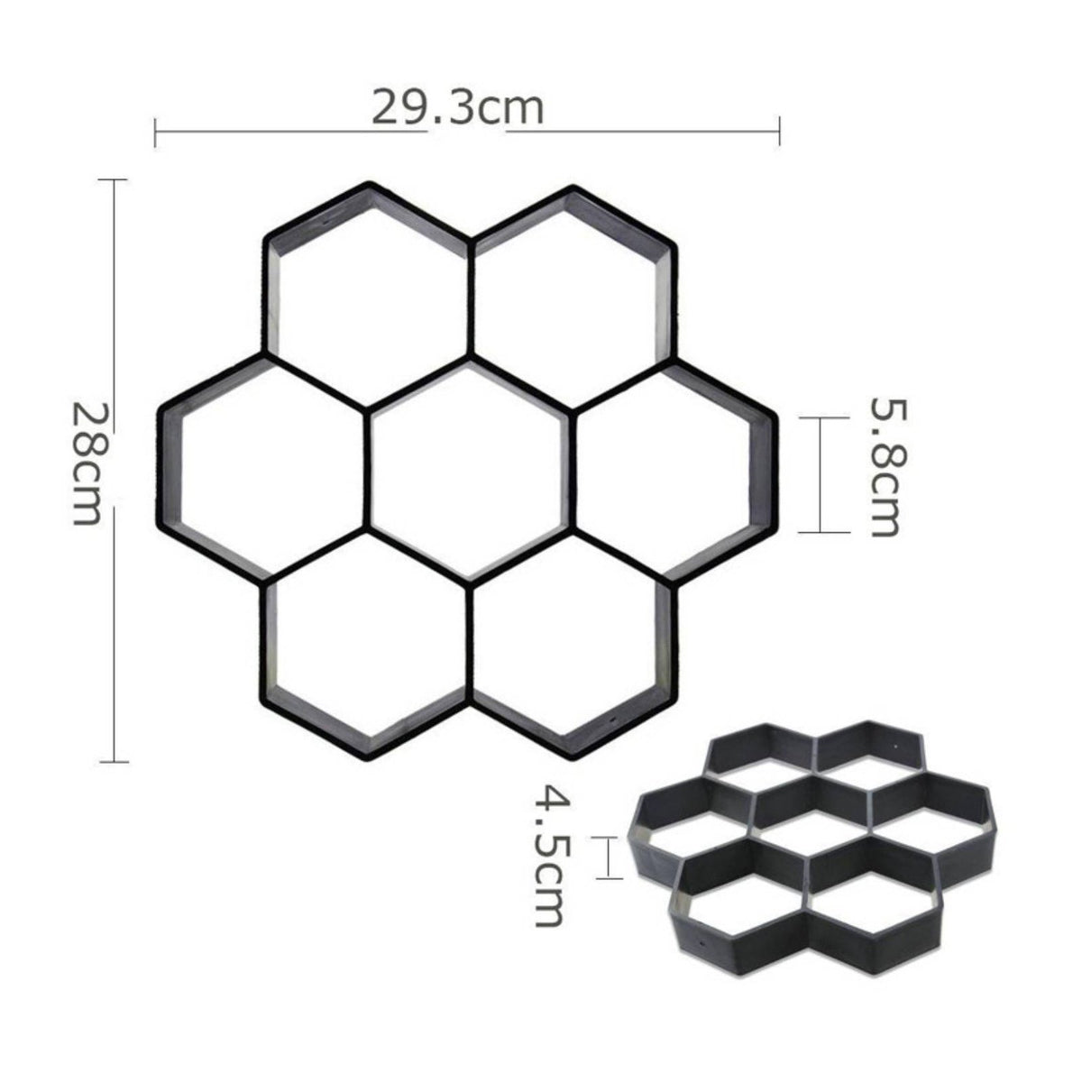 Hexagonal Concrete Paving Former Reusable Hexagon Paving Former Geometric Pattern Construction Supplies for Landscapers, Contractors, Walkway, Yard