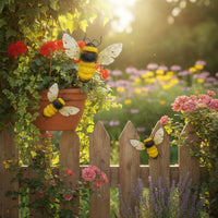 2 Pieces Bumble Bee Wall Decor Rustic Bee Wall Decor Decorative for Fence