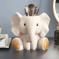 Elephant Pen Holder Multi-Functional Elephant Desk Organizer Desktop Decoration
